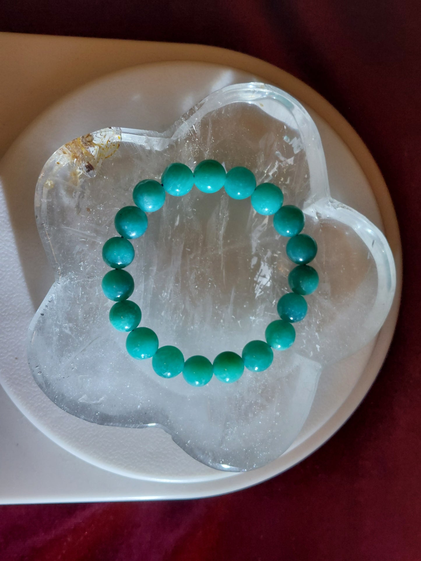 良質の自然で白い水晶花の ♥ の減磁ボウル🌸