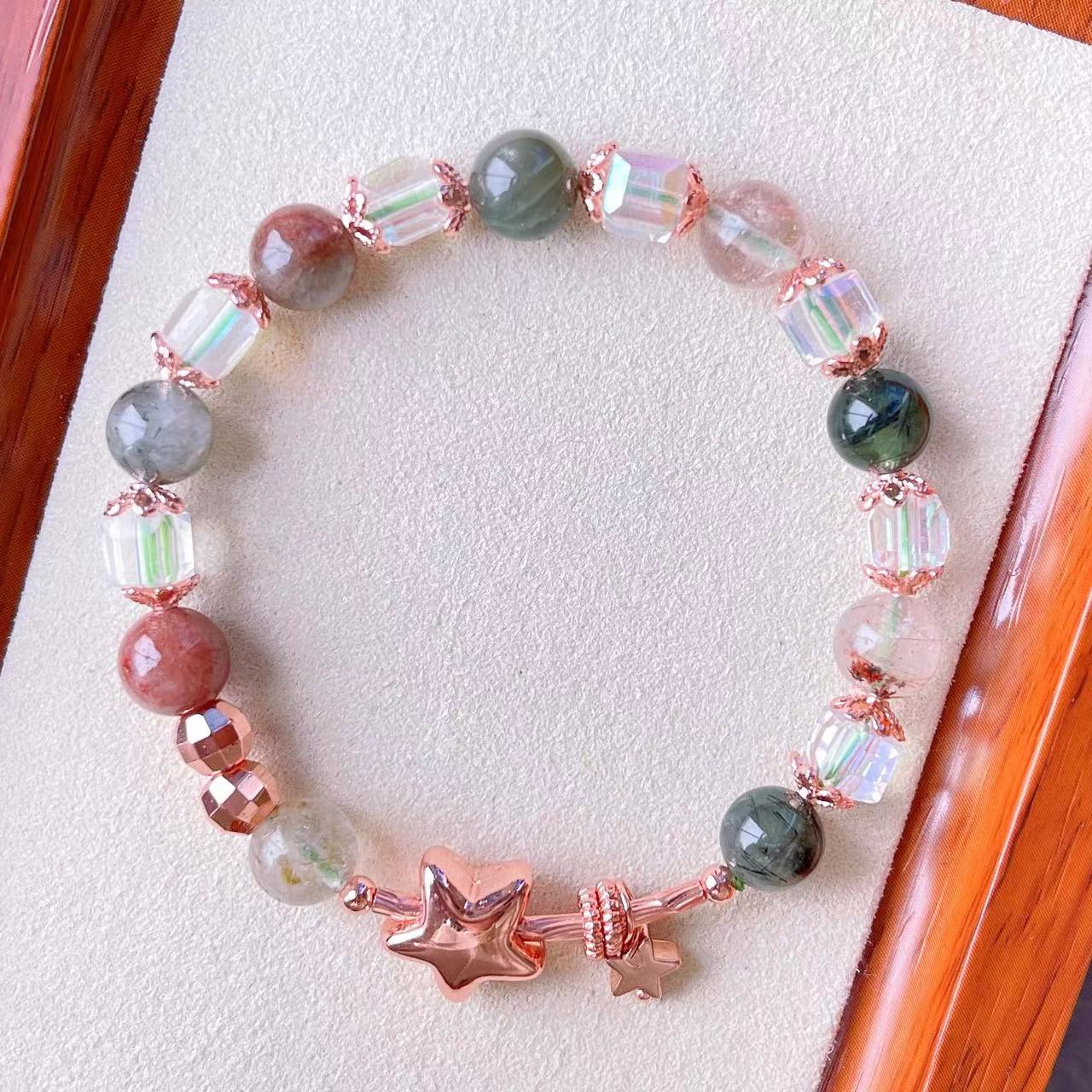 マルチカラーヘアクリスタルブレスレット
