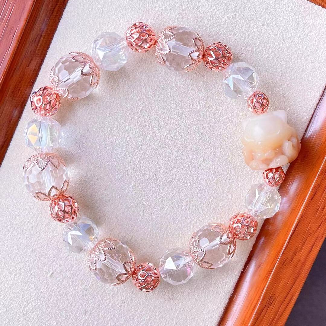 クリアクォーツファカット菩提九尾狐ブレスレット