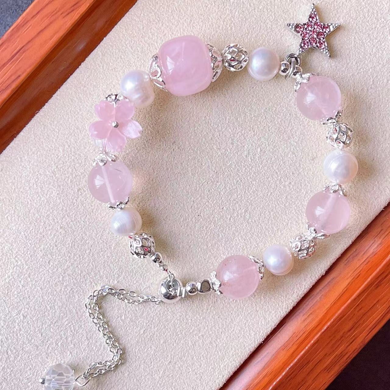 アイス ローズ クォーツ ウィズ パール