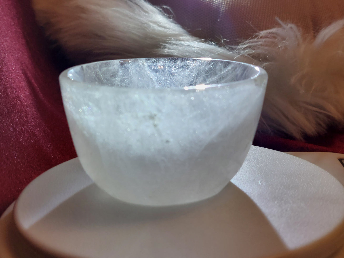 High quality natural white crystal demagnetized bowl (small size) 🙋‍♀️