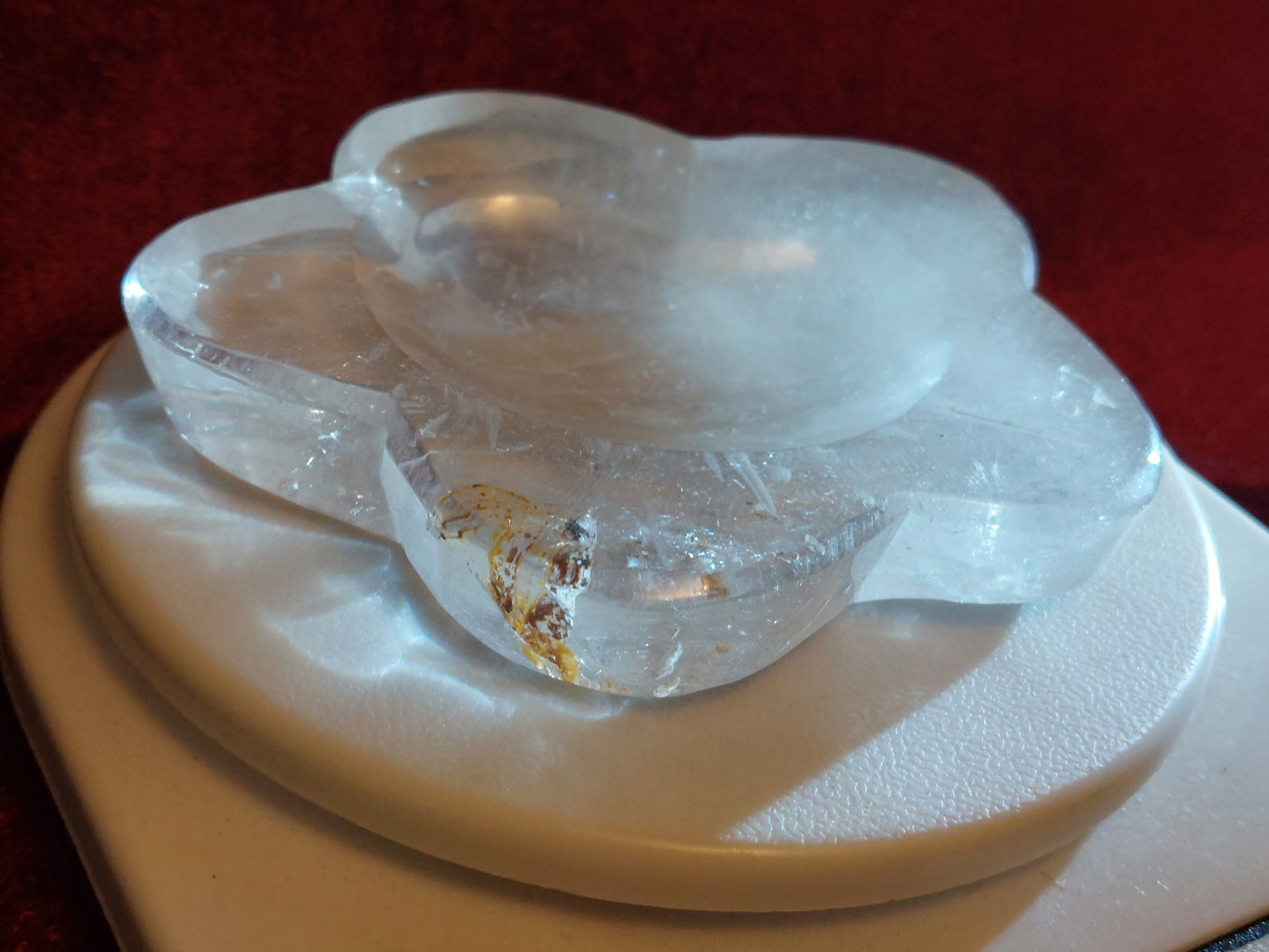 High quality natural white crystal flower ♥ demagnetization bowl 🌸